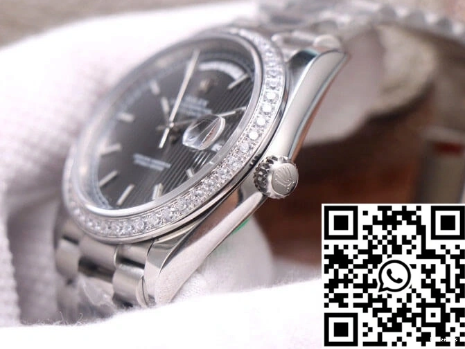 EW M228349RBR-0008 Gold Factory Rolex White Dial Day-Date Grey 0513